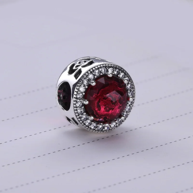 (image for) PANDORA Disney Belle's Radiant Rose Cerise Crystals Cu Charm - 792140ncc - View 3
