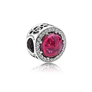 (image for) PANDORA Disney Belle's Radiant Rose Cerise Crystals Cu Charm - 792140ncc