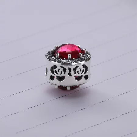 PANDORA Disney Belle's Radiant Rose Cerise Crystals Cu Charm - 792140ncc