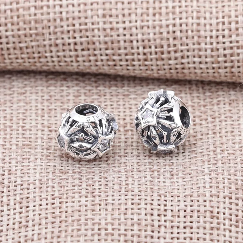 (image for) PANDORA Disney Frozen Snowflake Openwork Silver Charm With Cubic Charm - 791563C - View 3