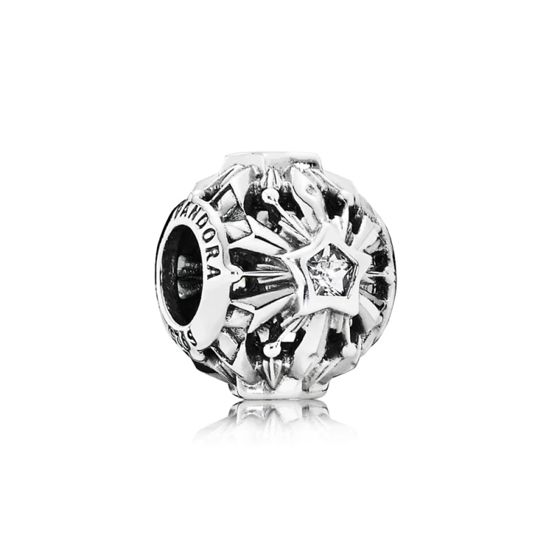 (image for) PANDORA Disney Frozen Snowflake Openwork Silver Charm With Cubic Charm - 791563CZ - Product Image