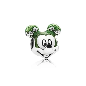 (image for) PANDORA Disney Mickey Epcot silver charm with black and green enamel - 796603ENMX