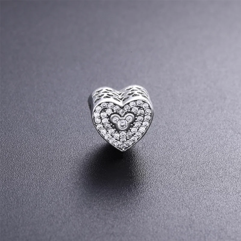 (image for) PANDORA Disney, Mickey & Minnie Sparkling Heart Charm - 792049CZ - View 2