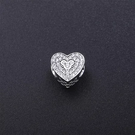 PANDORA Disney, Mickey & Minnie Sparkling Heart Charm - 792049CZ