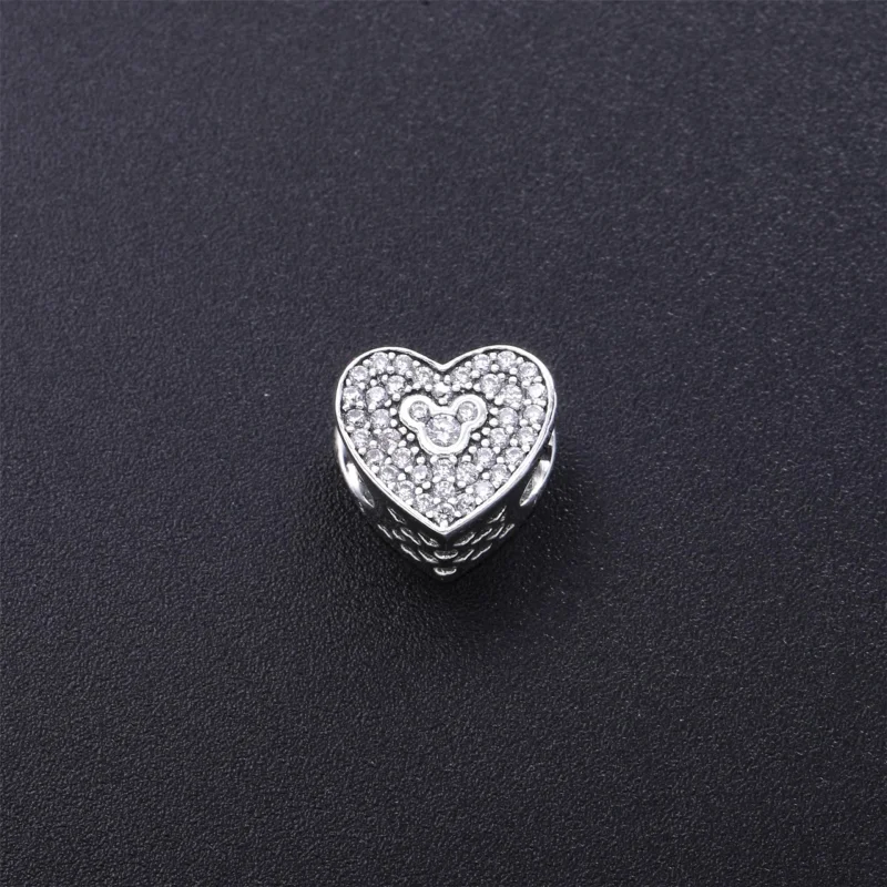 (image for) PANDORA Disney, Mickey & Minnie Sparkling Heart Charm - 792049CZ - View 3