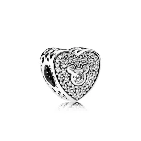 PANDORA Disney, Mickey & Minnie Sparkling Heart Charm - 792049CZ PANDORA Disney, Mickey & Minnie Sparkling Heart Charm - 792049CZ