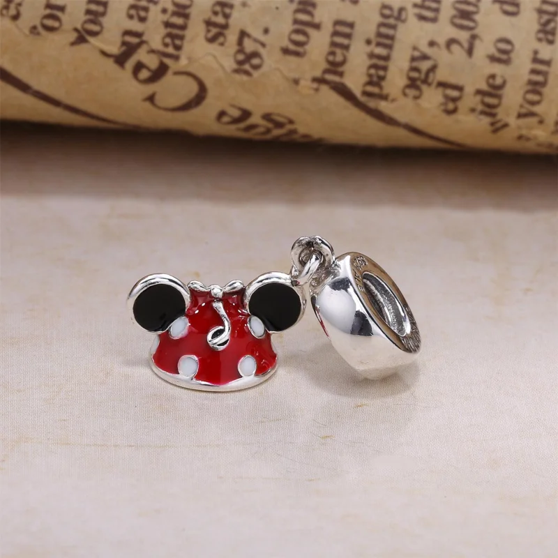 (image for) PANDORA Disney Minnie ear hat silver dangle with black, red and white enamel - 7 - View 2