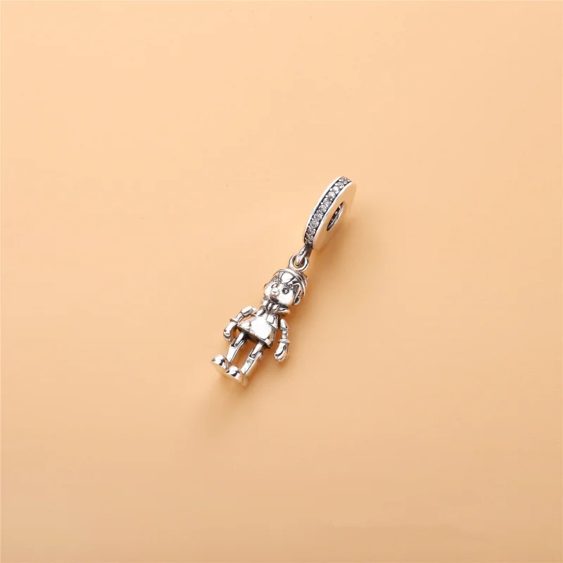 (image for) PANDORA Disney, Pinocchio Dangle Charm, Clear CZ - 797489CZ - View 3
