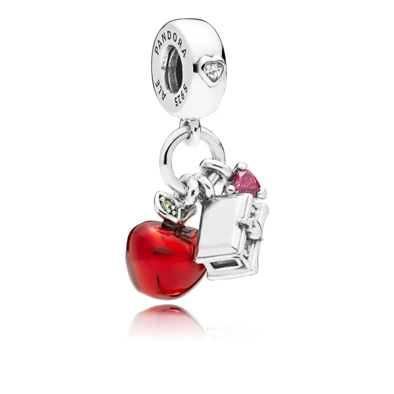 (image for) PANDORA Disney, Snow White's Apple & Heart Dangle Charm, Red & Green CZ & Red Enamel - 797486CZRMX - Product Image