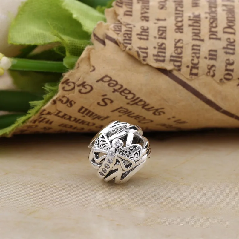 (image for) PANDORA Dreamy Dragonfly Charm, Clear CZ - 797025CZ - View 4