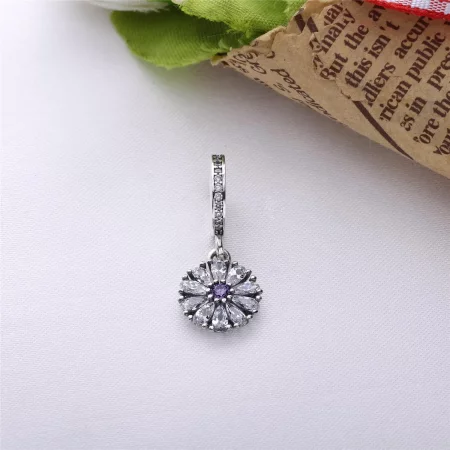 PANDORA Embellished Floral Dangle Charm, 14K Gold Clear CZ - 751002CZ