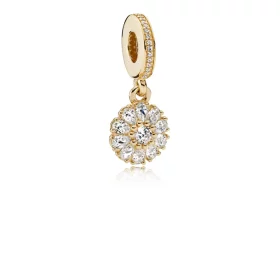 PANDORA Embellished Floral Dangle Charm, 14K Gold Clear CZ - 751002CZ PANDORA Embellished Floral Dangle Charm, 14K Gold Clear CZ - 751002CZ