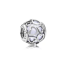 PANDORA Encased in Love, Opalescent White Crystal Charm - 792036NOW PANDORA Encased in Love, Opalescent White Crystal Charm - 792036NOW