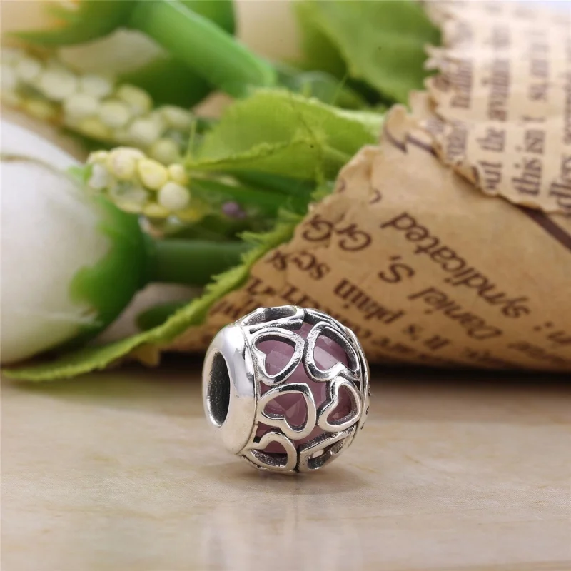 (image for) PANDORA Encased in Love, Pink CZ Charm - 792036PCZ - View 2