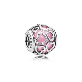 PANDORA Encased in Love, Pink CZ Charm - 792036PCZ PANDORA Encased in Love, Pink CZ Charm - 792036PCZ