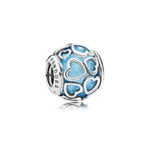 (image for) PANDORA Encased in Love, Sky Blue Crystal Charm - 792036NBS