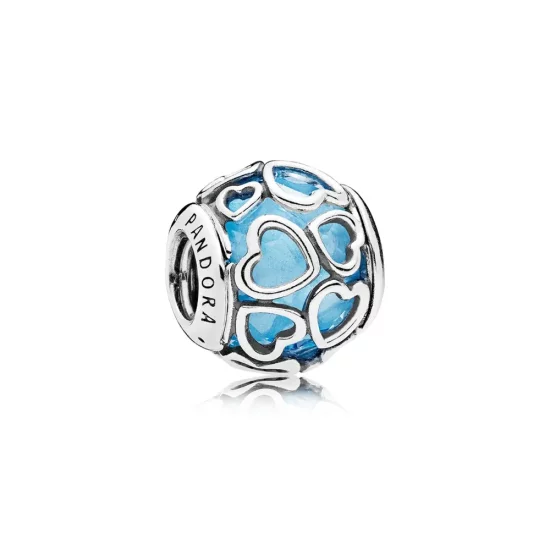 PANDORA Encased in Love, Sky Blue Crystal Charm - 792036NBS