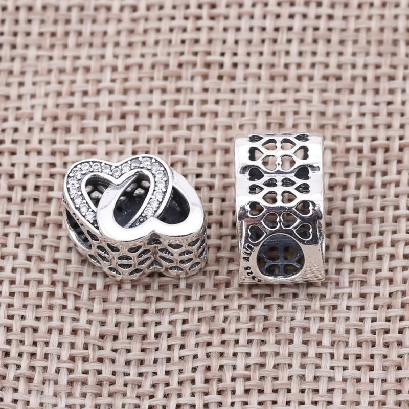 (image for) PANDORA Entwined Love Silver Heart Charm - 791880cz - View 2