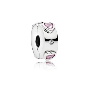 (image for) PANDORA Explosion of Love Clip, Fancy Fuchsia Pink Clear CZ - 796591FPC