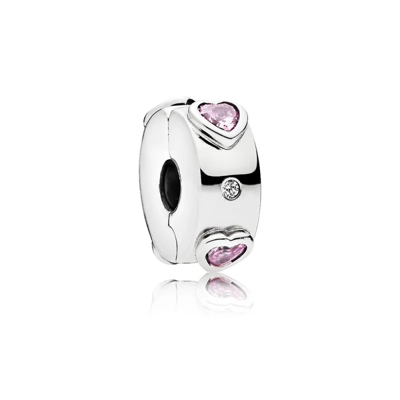 (image for) PANDORA Explosion of Love Clip, Fancy Fuchsia Pink Clear CZ - 796591FPC - Product Image