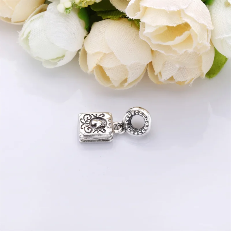 (image for) PANDORA Fairy Tale Book Dangle Clear CZ & Silver Enamel - 797611EN23 - View 3