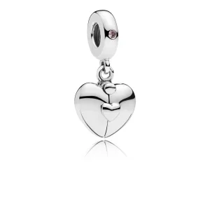 (image for) PANDORA Family Locket Dangle Charm, Pink Crystal & Pink Enamel - 797615EN130