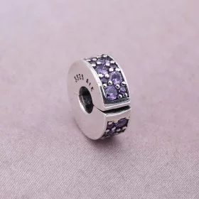 PANDORA Fancy Purple Shining Elegance Spacer Clip - 791817CFP PANDORA Fancy Purple Shining Elegance Spacer Clip - 791817CFP