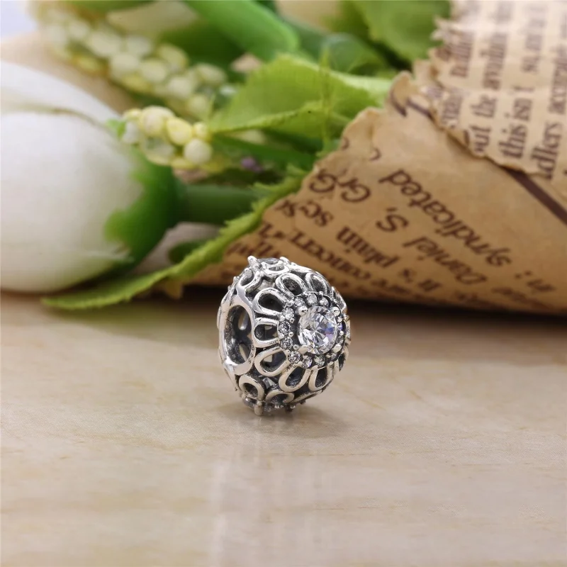 (image for) PANDORA Floral Brilliance Charm, Clear CZ 14K Gold - 750836CZ - View 3