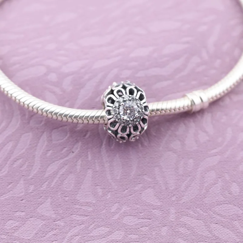 (image for) PANDORA Floral Brilliance Openwork Charm - 791260CZ - View 2