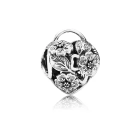 PANDORA Floral Heart Padlock Openwork Charm - 791397 PANDORA Floral Heart Padlock Openwork Charm - 791397