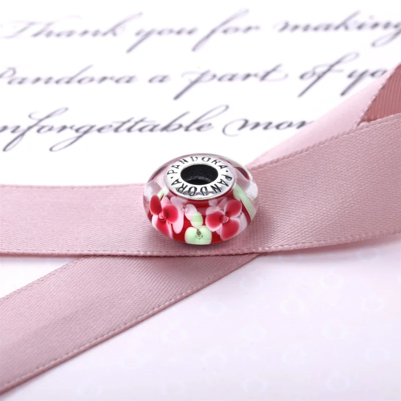 (image for) PANDORA Flower Garden Murano Silver Charm - 791652 - View 4