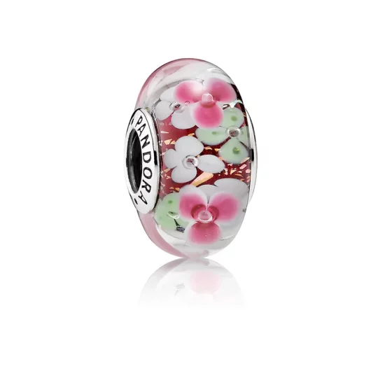 PANDORA Flower Garden Murano Silver Charm - 791652