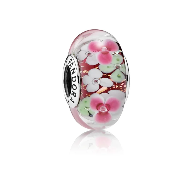 (image for) PANDORA Flower Garden Murano Silver Charm - 791652 - Product Image