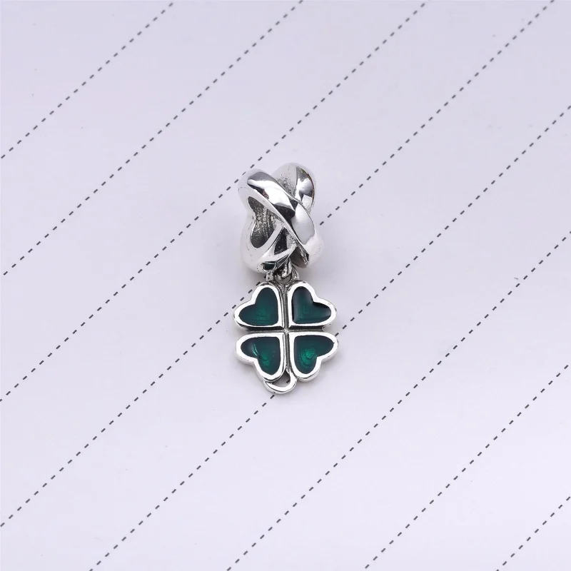 (image for) PANDORA Four-leaf clover Dangle, fuchsia enamel - 790572EN07 - View 3