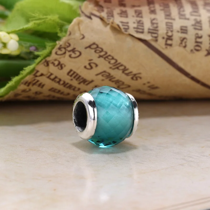 (image for) PANDORA FRIENDSHIP Charm, Sky-Blue Crystal - 796075NBS - View 3