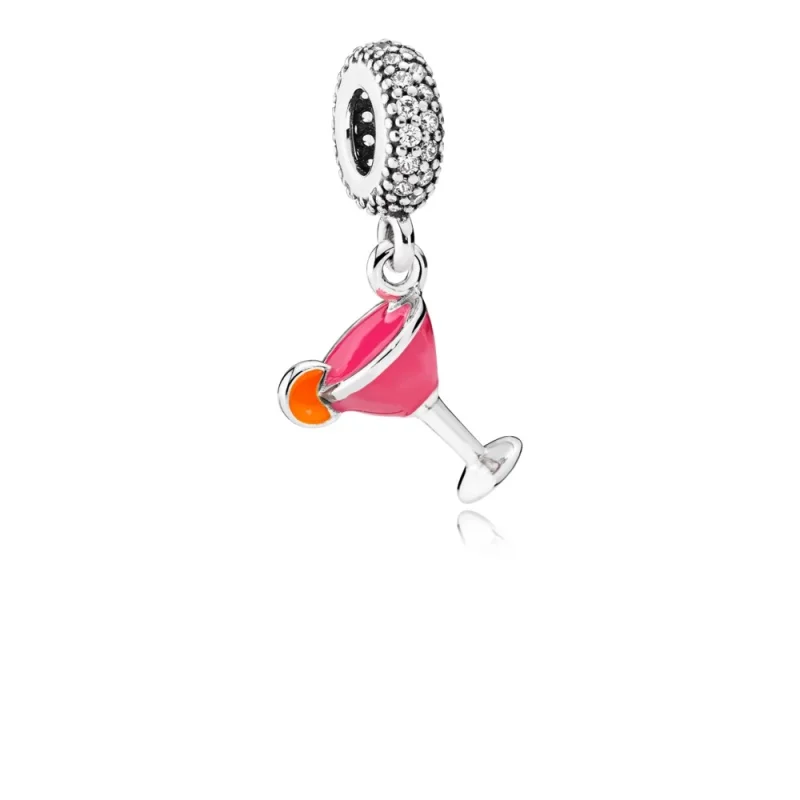 (image for) PANDORA Fruity Cocktail, Mixed Enamel Clear CZ Dangle Charm - 792153ENMX - Product Image