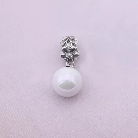 PANDORA Garden odyssey Dangle, white pearl black cz - 790858P