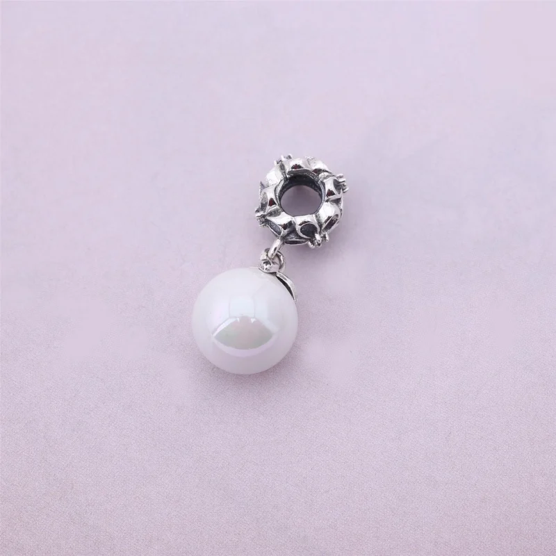 (image for) PANDORA Garden odyssey Dangle, white pearl black cz - 790858P - View 3