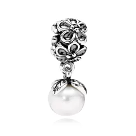 PANDORA Garden odyssey Dangle, white pearl black cz - 790858P PANDORA Garden odyssey Dangle, white pearl black cz - 790858P