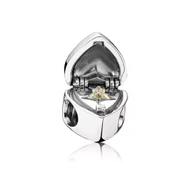 PANDORA Gift From The Heart Charm, Clear CZ - 791247CZ