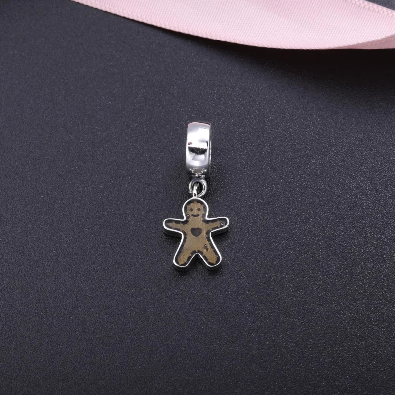 (image for) PANDORA Gingerbread Man Dangle, Golden Enamel - 790997EN29 - View 3