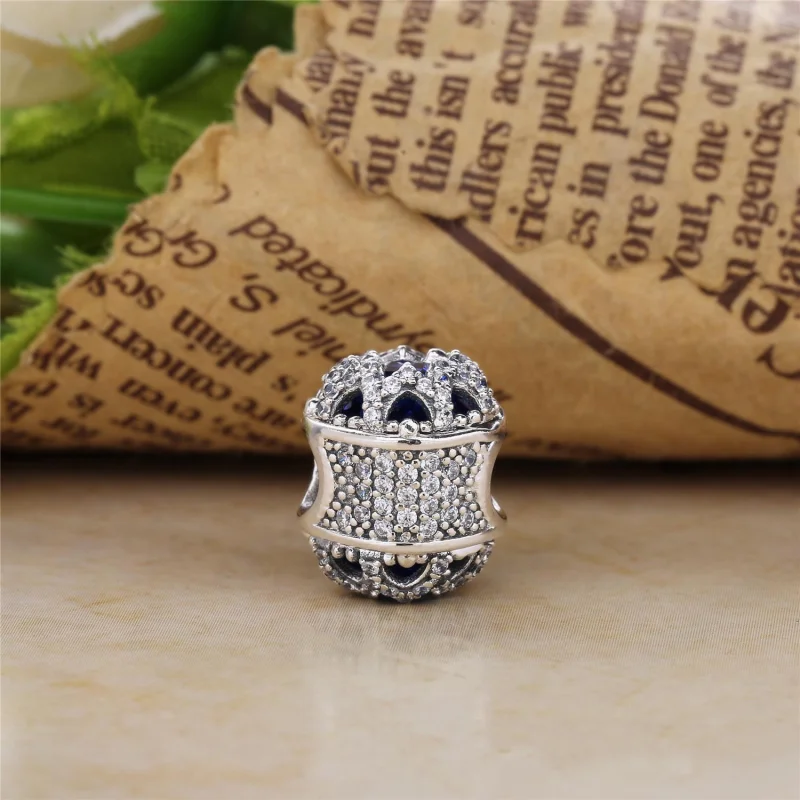 (image for) PANDORA Glacial Beauty Charm, Swiss Blue Crystals & Clear CZ - 796360NSB - View 4