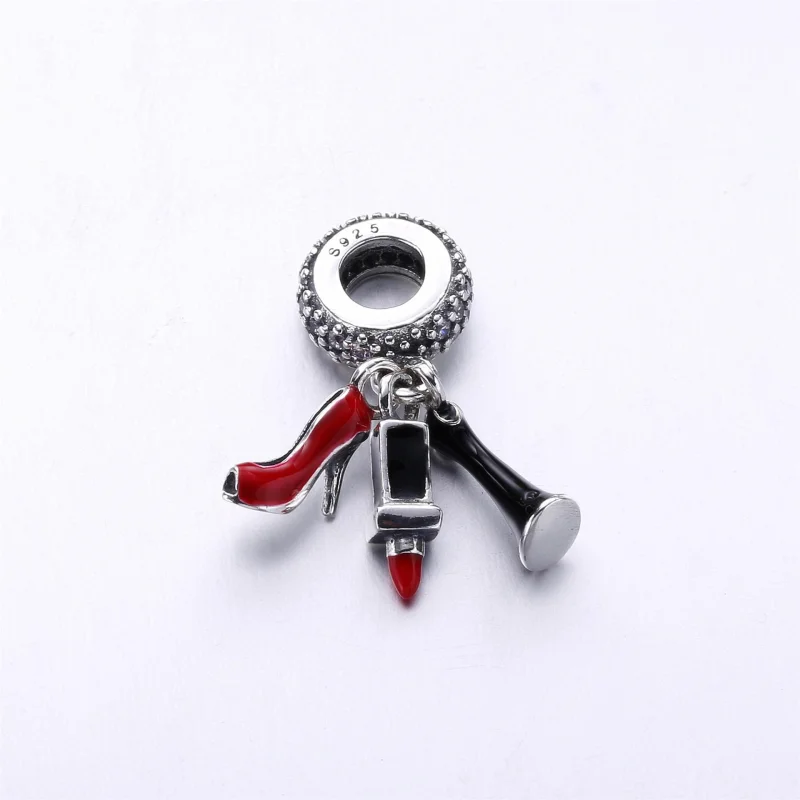 (image for) PANDORA Glamour Trio, Mixed Enamel Clear CZ Dangle Charm - 792156ENMX - View 2