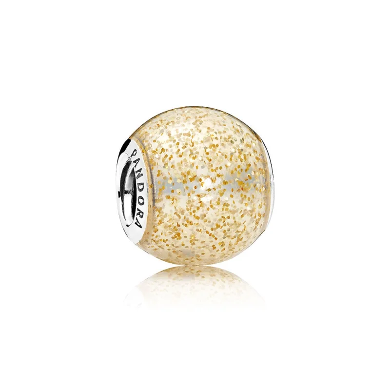 (image for) PANDORA Glitter Ball Golden Glitter Enamel Charm - 796327EN146 - Product Image