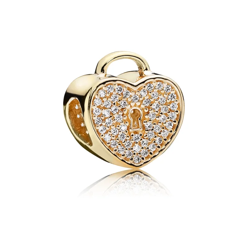 (image for) PANDORA Gold Heart Lock Charm - 750833CZ - Product Image
