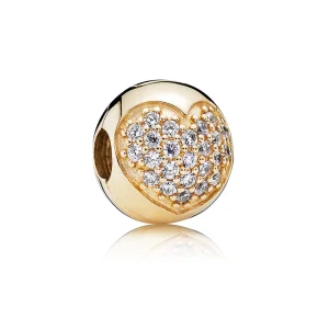 (image for) PANDORA Gold Pavé Heart Clip - 750832CZ