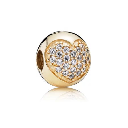 PANDORA Gold Pavé Heart Clip - 750832CZ