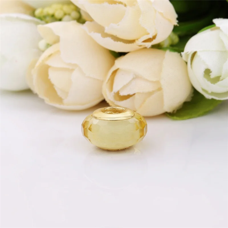 (image for) PANDORA Golden Faceted Murano Glass Charm - 767647 - View 3