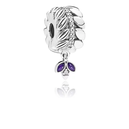 PANDORA Grains of Energy Clip, Clear CZ & Purple Enamel - 797591CZ