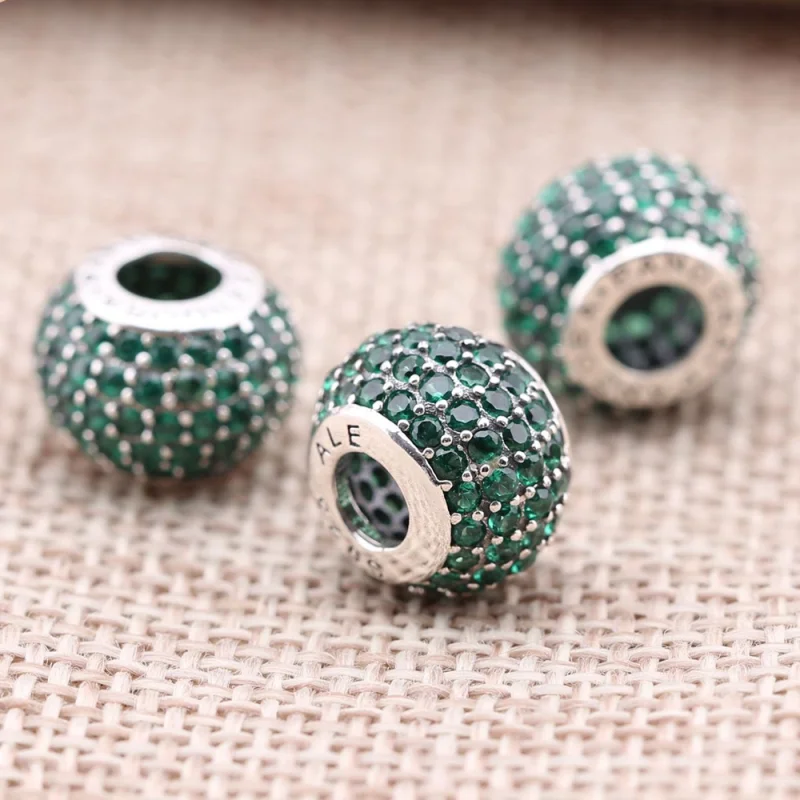 (image for) PANDORA Green Pavé Ball Charm - 791051CZN - View 2